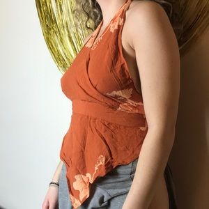 Orange handkerchief top